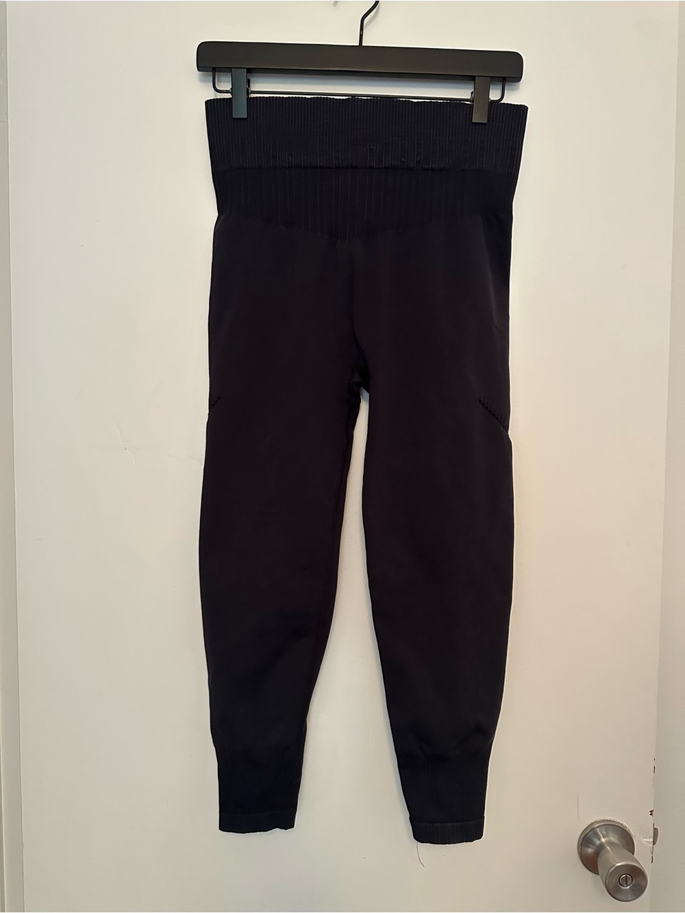 JoyLab Black High-Waist Ribbed Waist Leggings